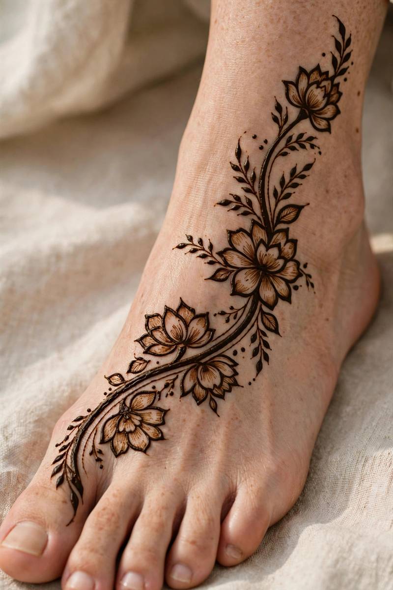 Very light khafif arabic vine on the foot with open spaces
