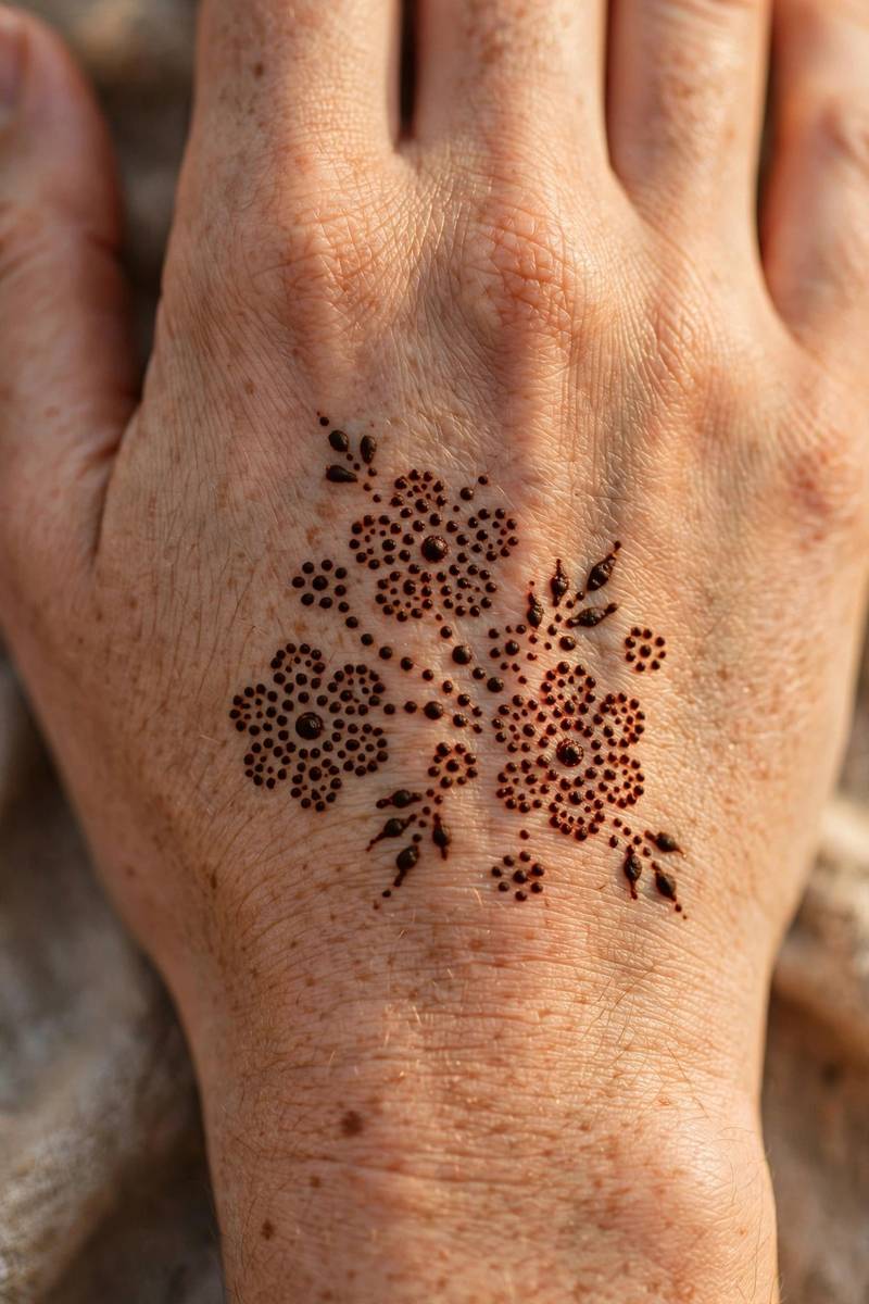 Simple dotted mandala palm mehndi design