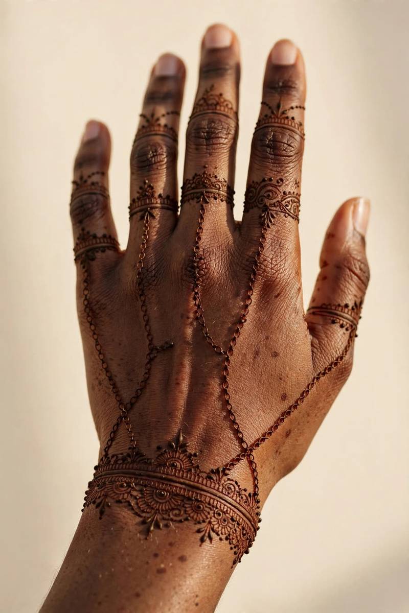 Minimal dotted band mehndi design for professional office wear