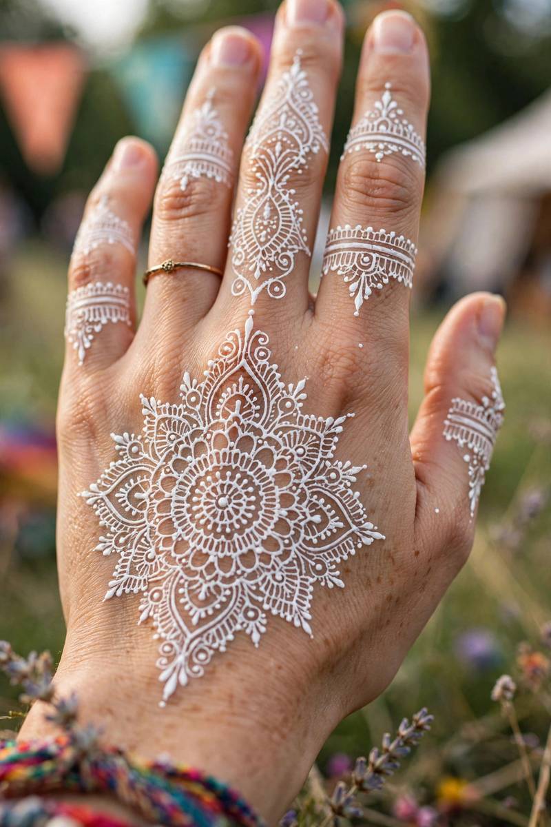 Festival Henna Goes Western: White Henna & Coachella — henna design inspiration